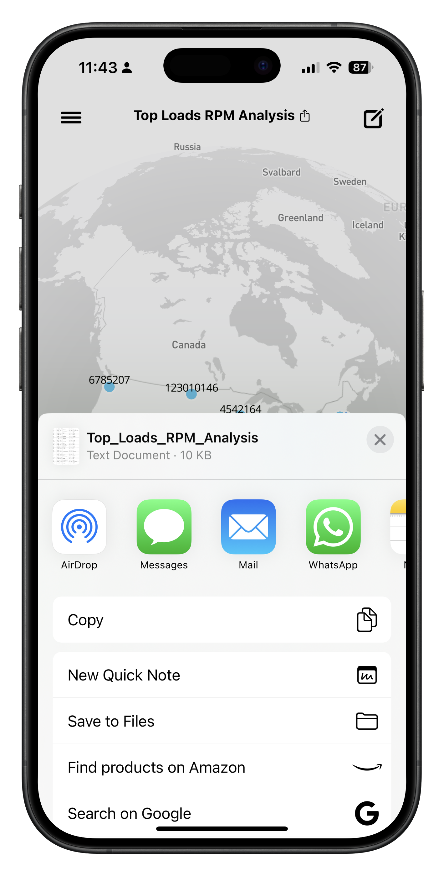 Excel export & sharing